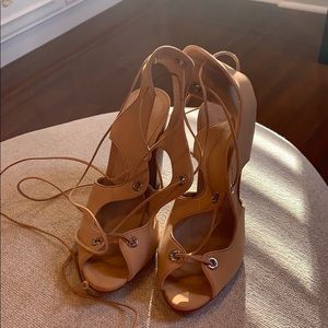 Schutz Lace Up Suede Sandal Pumps